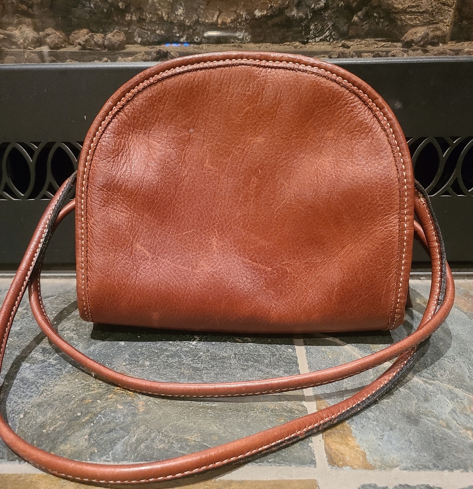Margot Genuine Leather Brown Half Circle Crossbody/Shoulder Bag Purse